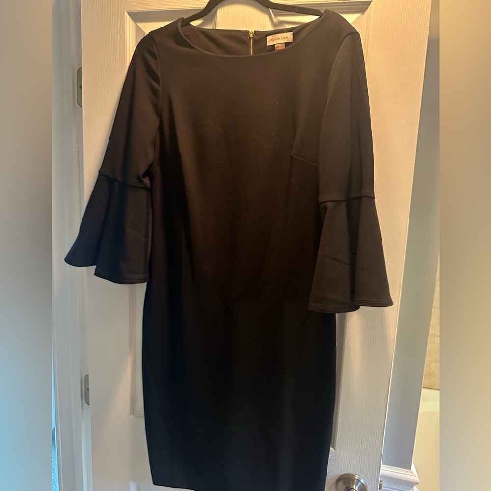 Calvin Klein Collection Black Flared Sleeve Dress